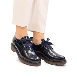 Pantofi casual dama din piele naturala, Leofex - 286 Blue lac