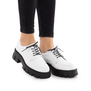 Pantofi casual damă din piele naturală,Leofex - 315 Alb box