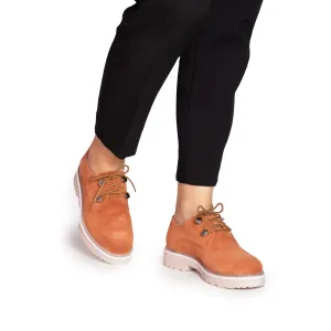 Pantofi casual dama din piele naturala,Leofex - 346 Caramiziu velur