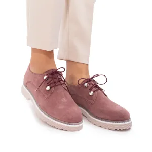 Pantofi casual dama din piele naturala,Leofex - 346 Plamaniu velur