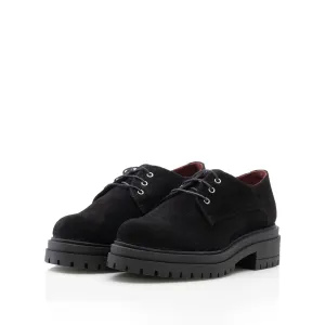 Pantofi casual damă din piele naturală,Leofex - 347-1 Negru Velur