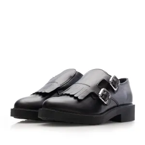 Pantofi casual damă din piele naturală,Leofex - 371 Negru Box
