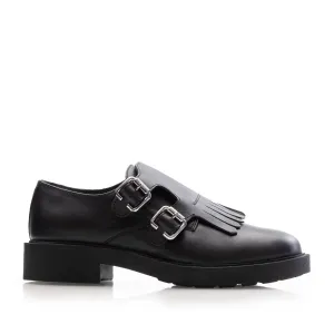 Pantofi casual damă din piele naturală,Leofex - 371 Negru Box
