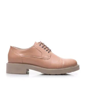 Pantofi casual damă din piele naturală,Leofex - 372 Taupe box