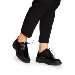 Pantofi casual damă din piele naturală, Leofex - 377 Negru Lac