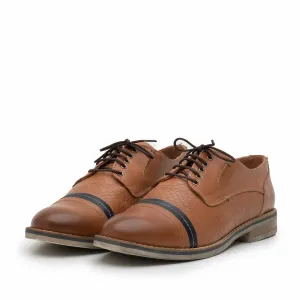 Pantofi casual dama din piele naturala,Leofex - 012 Maro - Blue