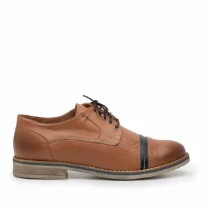 Pantofi casual dama din piele naturala,Leofex - 012 Maro - Blue