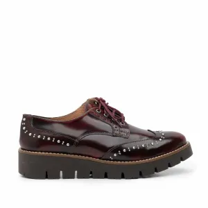 Pantofi casual dama din piele naturala,Leofex - 096 maro florantic