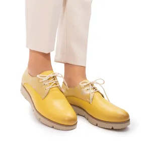 Pantofi casual dama din piele naturala Leofex- 200 Galben Box