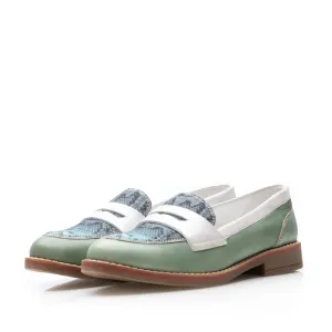 Pantofi damă casual din piele naturală - 031-1 Verde Box