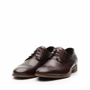 Pantofi Derby din piele naturala Leofex - 537-2 Maro Box