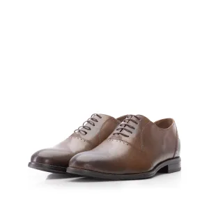 Pantofi eleganți bărbați din piele naturală, Leofex - 548 Ciocolată Box