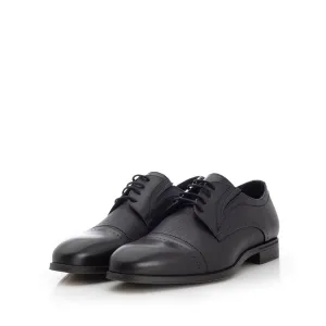 Pantofi eleganti barbati din piele naturala, Leofex - 575 Negru box