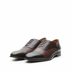 Pantofi eleganți bărbați din piele naturală, Leofex - 579 Mogano Box