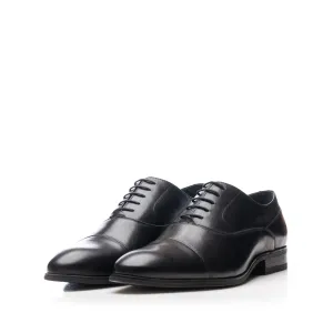 Pantofi eleganți bărbați din piele naturală, Leofex - 585 Negru Box