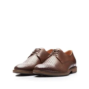 Pantofi eleganți bărbați din piele naturală, Leofex - 630 Maro Box