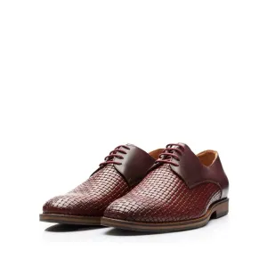 Pantofi eleganți bărbați din piele naturală, Leofex - 630 Vișiniu Box