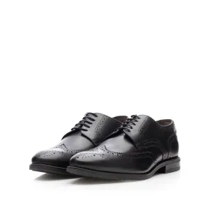 Pantofi eleganţi bărbaţi din piele naturală, Leofex - 655-1 Negru Box