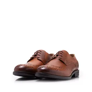 Pantofi eleganţi bărbaţi din piele naturală,  Leofex - 655 Cognac Box