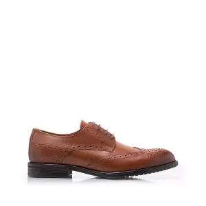 Pantofi eleganţi bărbaţi din piele naturală,  Leofex - 655 Cognac Box