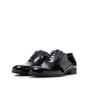 Pantofi eleganți bărbați din piele naturală, Leofex - 669 Negru Lac