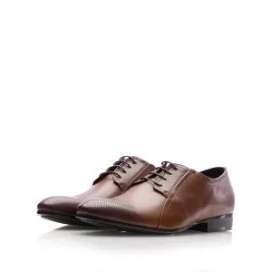 Pantofi eleganți bărbați din piele naturală, Leofex - 743-1 Cognac Box