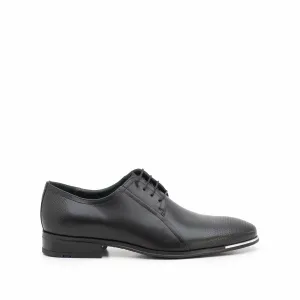 Pantofi eleganti barbati din piele naturala,Leofex - 743 Negru box