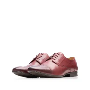Pantofi eleganti barbati din piele naturala, Leofex - 828 visiniu box