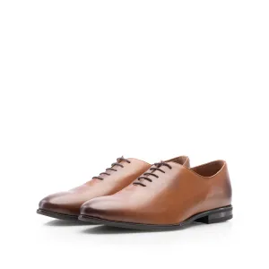 Pantofi eleganți bărbați din piele naturală, Leofex - 976-1 Cognac Box