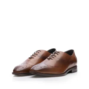 Pantofi eleganţi bărbaţi din piele naturală, Leofex - 986 Cognac Box