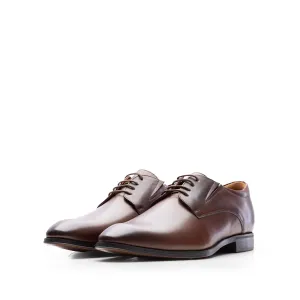 Pantofi eleganţi bărbaţi din piele naturală, Leofex - 987 Cognac Box