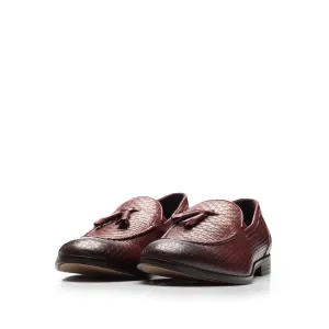 Pantofi eleganti barbati din piele naturala, Leofex - Mostra 558-1 visiniu box