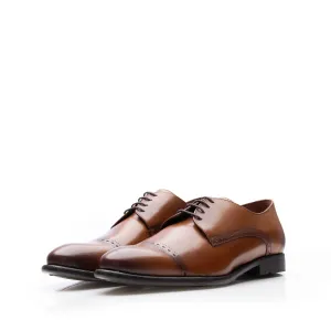 Pantofi eleganți bărbați din piele naturală, Leofex - Mostră 931 Cognac Box
