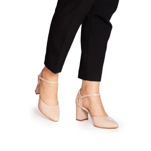 Pantofi eleganți decupați damă din piele naturală - 30216 Nude Box