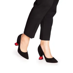 Pantofi eleganți damă din piele naturală - 21128 Negru Velur