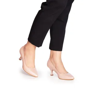 Pantofi eleganți damă din piele naturală - 21165 Nude box