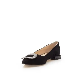 Pantofi eleganți damă din piele naturală - 21170 Negru Velur