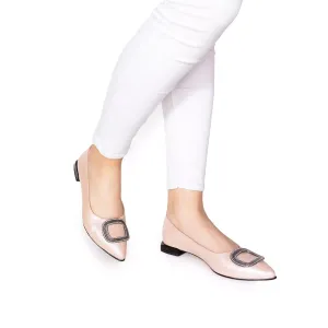 Pantofi eleganți damă din piele naturală - 21170 Nude Box