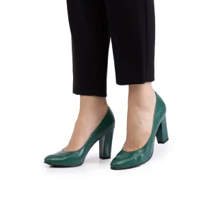 Pantofi eleganți damă din piele naturală - 2500 Verde Box