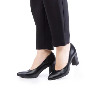 Pantofi eleganți damă din piele naturală - 43216 Negru Box