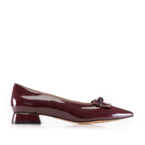 Pantofi eleganți damă din piele naturală - 4417 Vișiniu Lac