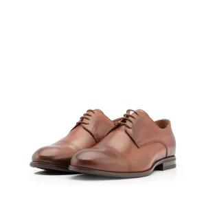 Pantofi eleganti barbati din piele naturala, Leofex - 932 cognac box