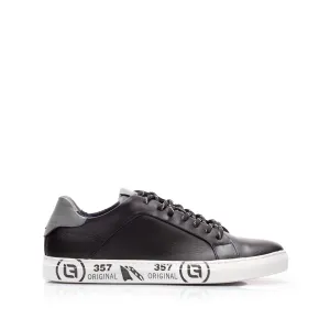 Pantofi sport barbati din piele naturala, Leofex - 881-1  Negru box