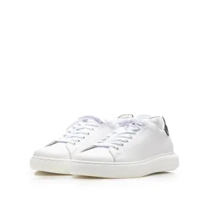 Pantofi sport barbati din piele naturala, Leofex -  881 Alb + Negru Box