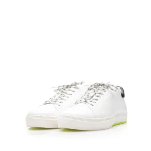 Pantofi sport bărbați din piele naturală, Leofex - Mostră 882 Alb Negru Box