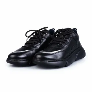 Pantofi sport damă din piele naturală, Leofex- 239 Negru box