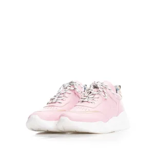 Pantofi sport damă din piele naturală, Leofex- 239 Roz box