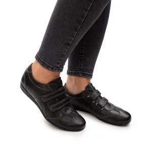 Pantofi sport dama din piele naturala, Leofex - 553 Negru box