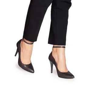Pantofi stiletto damă din piele naturală - 29175 Antracit box