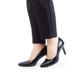 Pantofi stiletto damă din piele naturală - 3527 Negru box